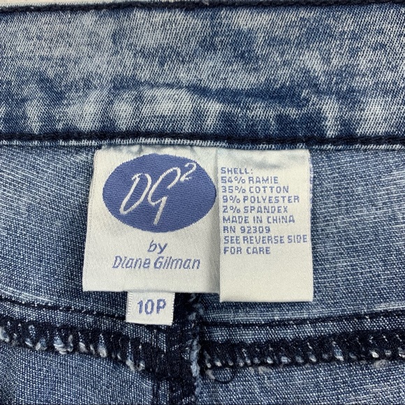 Diane Gilman DG2 Boot Cut Mid Rise Super Stretch Acid Wash Blue Jeans Si… - Picture 12 of 14